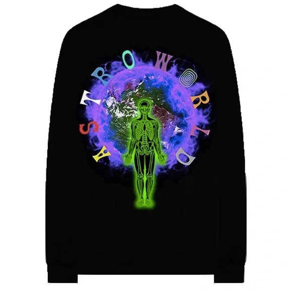 Travis Scott Tops Travis Scott Astroworld Ls Tee Black Poshmark